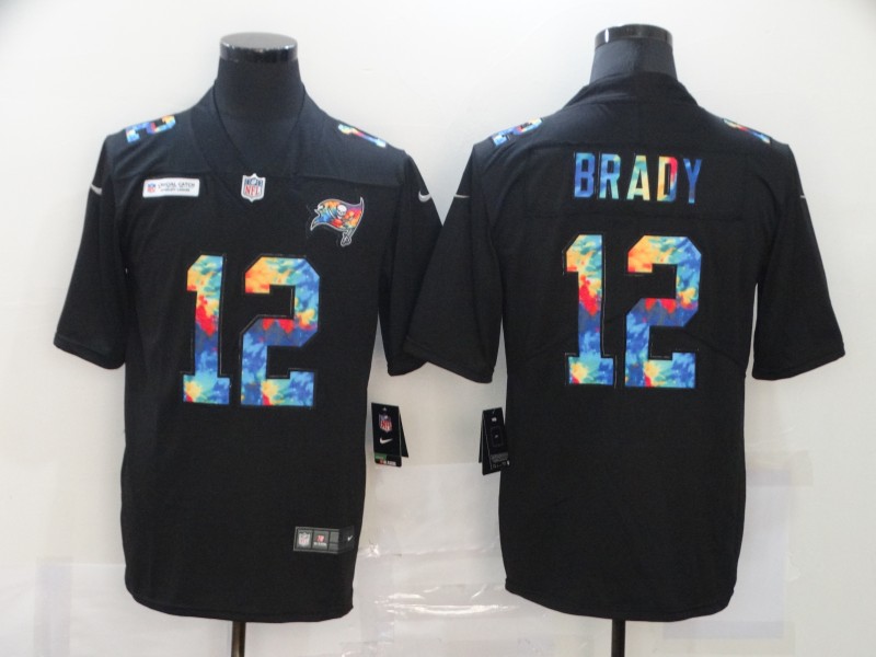 NFL Tampa Bay Buccaneers #12 Brady Black Rainbow Limited Jersey