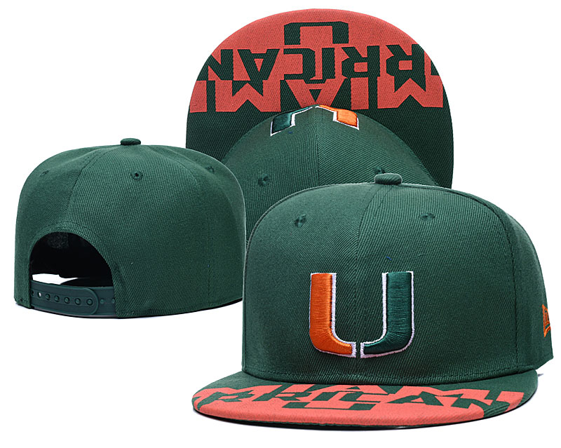 NCAA Miami Hurricanes Snapback Hats--GH