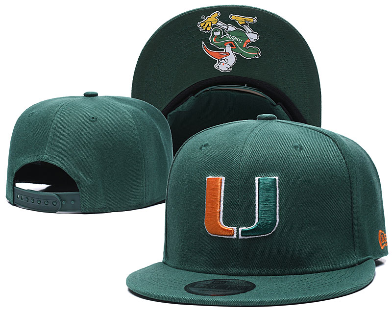 NCAA Miami Hurricanes Snapback Hats 2--GH