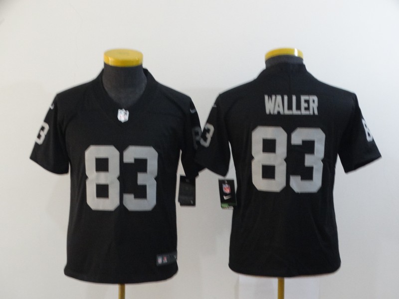 Kids NFL Oakland Raiders #83 Waller Black Vapor Limited Jersey