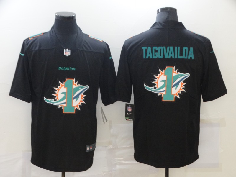NFL Miami Dolphins #1 Tagovailoa  Black Shadow Limited Jersey