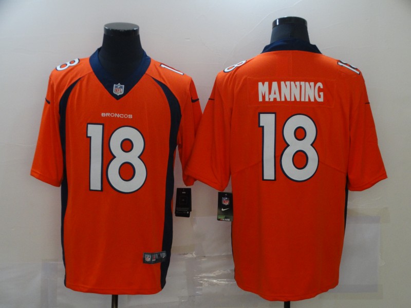 NFL Denver Broncos #18 Manning Orange Vapor Limited Jersey