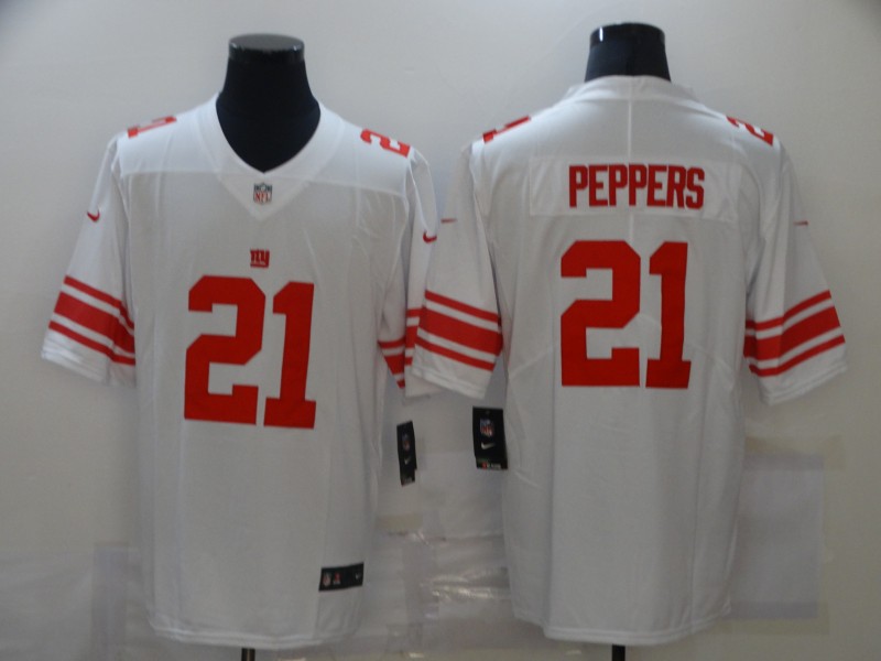 NFL New York Giants #21 Peppers White Vapor Limited Jersey