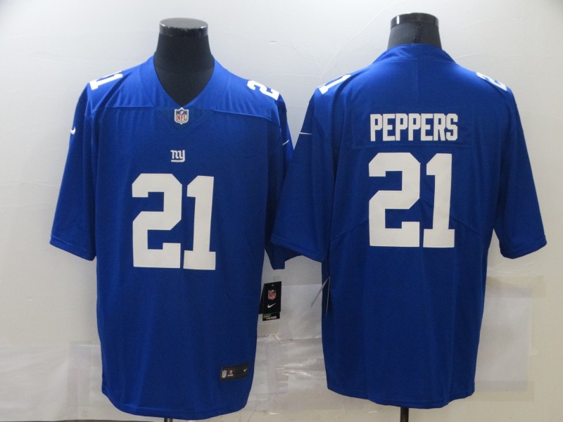 NFL New York Giants #21 Peppers Blue Vapor Limited Jersey