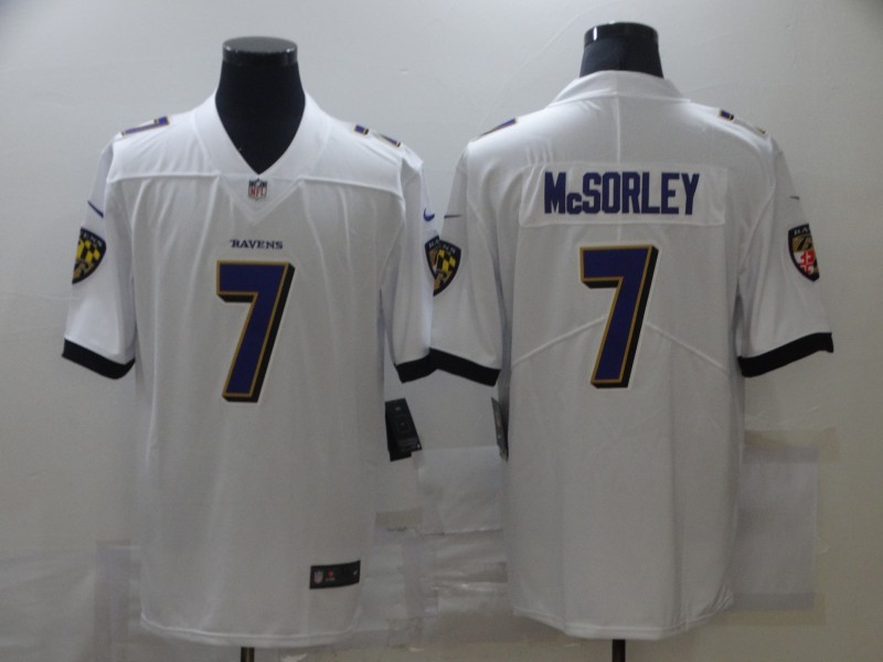 NFL Baltimore Ravens #7 McSorley White Color Rush Limited Jersey
