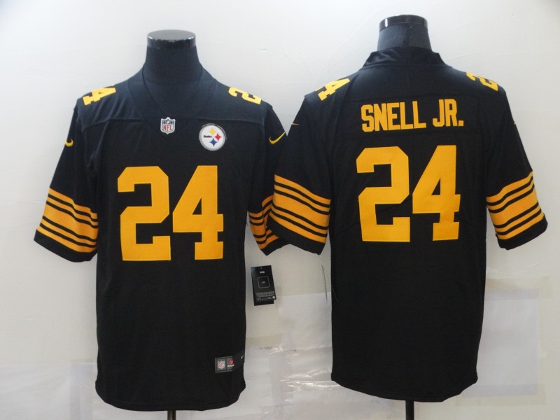 NFL Pittsburgh Steelers #24 Snell JR. Black Color Rush Limited Jersey