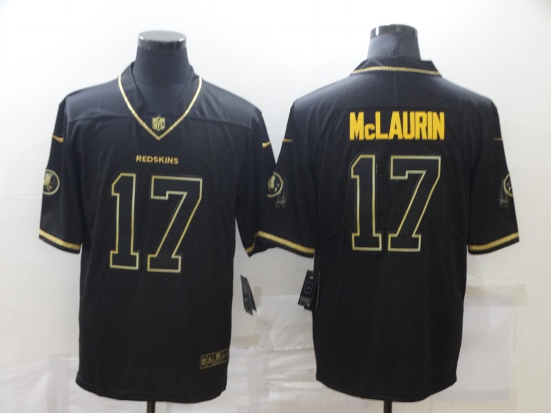 NFL Washington Redskins #17 McLaurin Black Gold Jersy