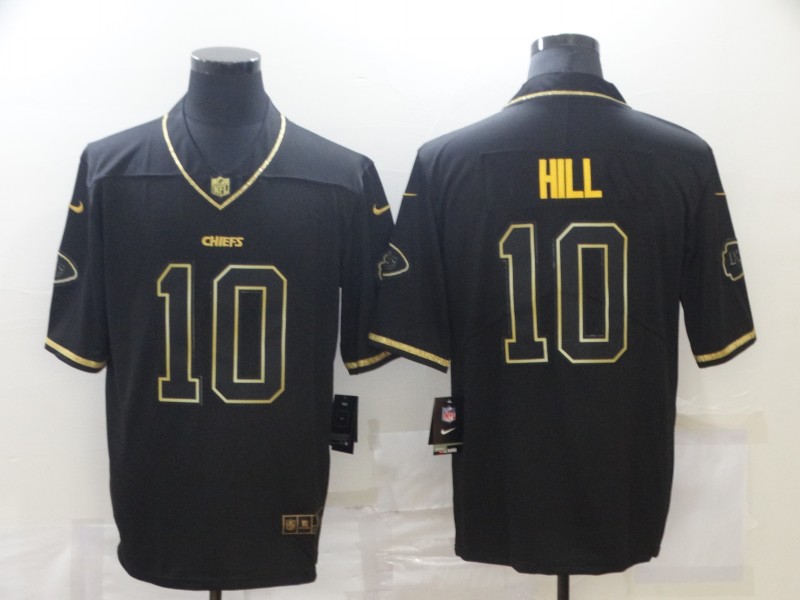 NFL Kansas City Chiefs #10 Hill Black Gold Limited Jersey