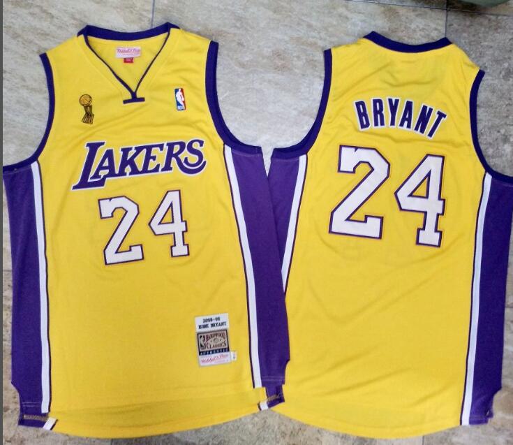 NBA Los Angles Lakers #24 Bryant yellow jersey