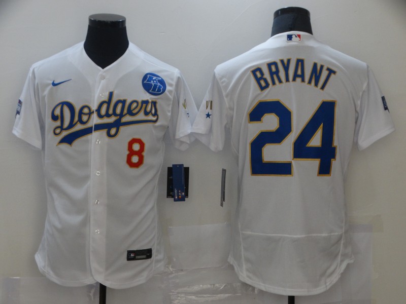 MLB Los Angeles Dodgers #24 Bryant White Gold Elite Jersey