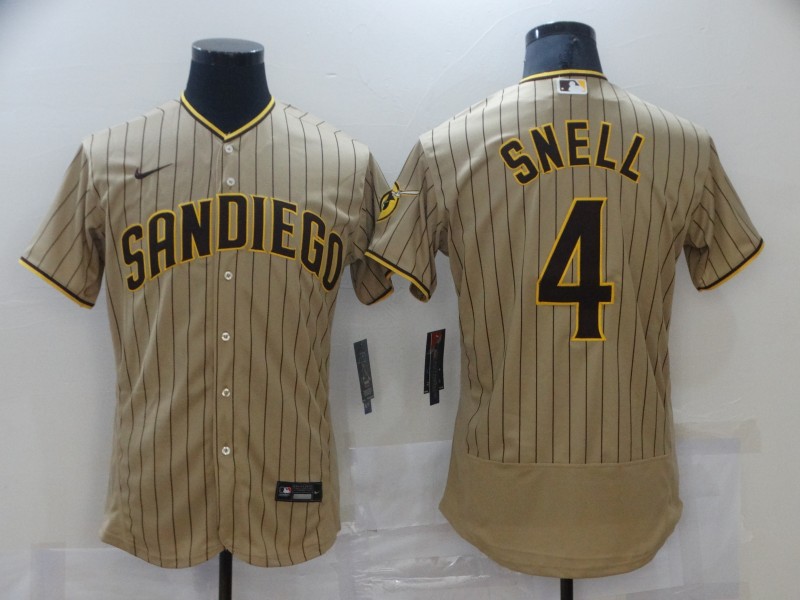 Nike MLB San Diego Padres #4 Snell Yellow Elite Jersey