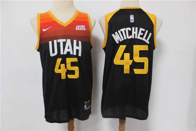 NBA Utah Jazz #45 Mitchell Black NEW Jersey