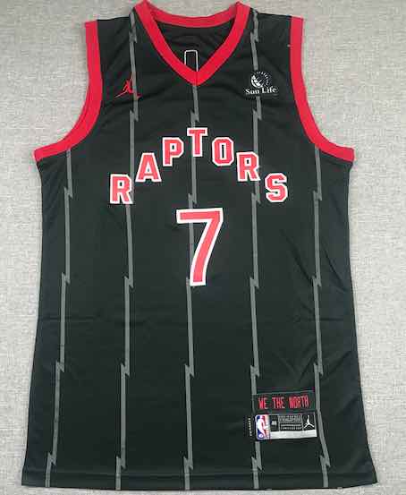 NBA Toronto Raptors #7 Lowry BLACK Red Game Jersey