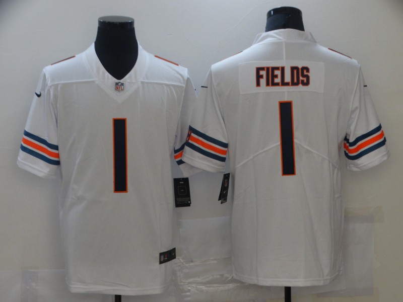 NFL Chicago Bears #1 Fields White Vapor Limited Jersey