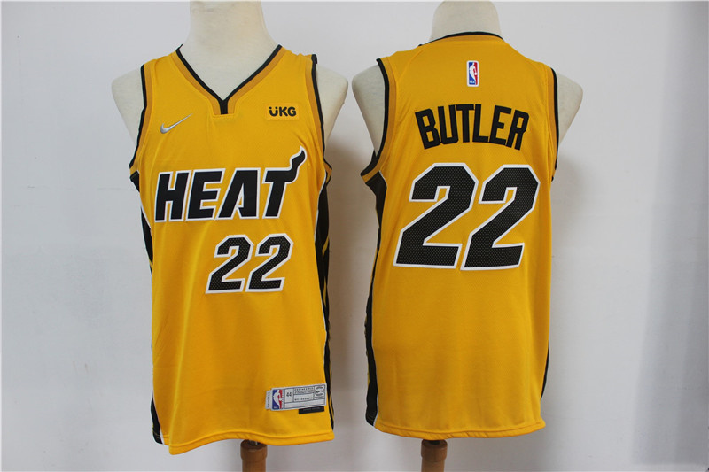 NBA Miami Heat #22 Butler Yellow Jersey