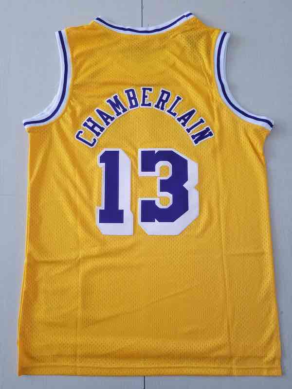 NBA Los Angels Lakers #13 Chamberlain Yellow NEW Jersey