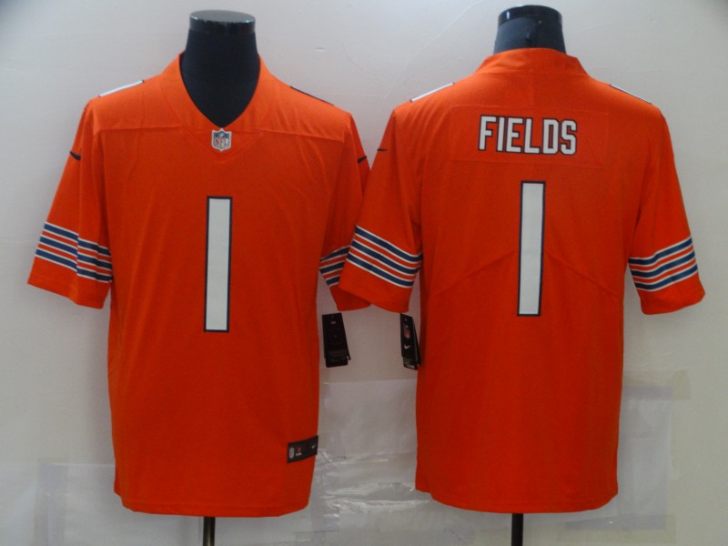 NFL Chicago Bears #1 Fields Orange Vapor Limited Jersey