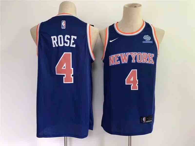 NBA New York Knicks #4 Rose blue new Jersey