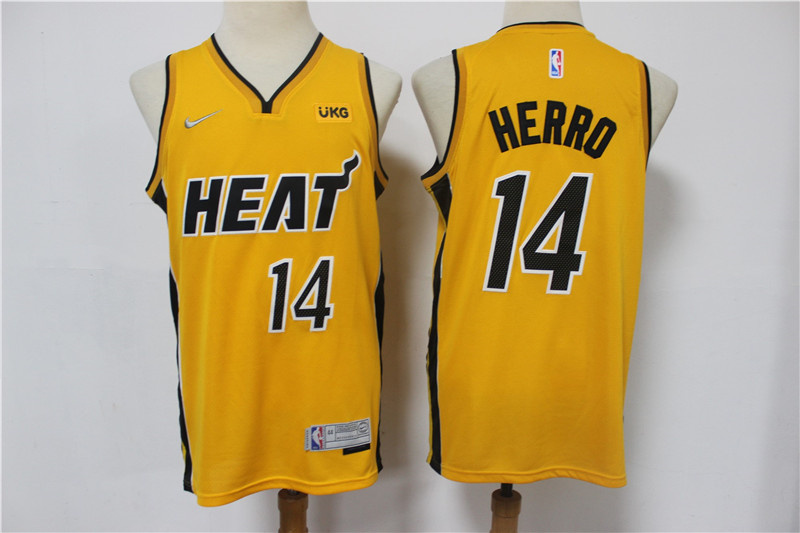 NBA Miami Heat #14 Herro Yellow Jersey