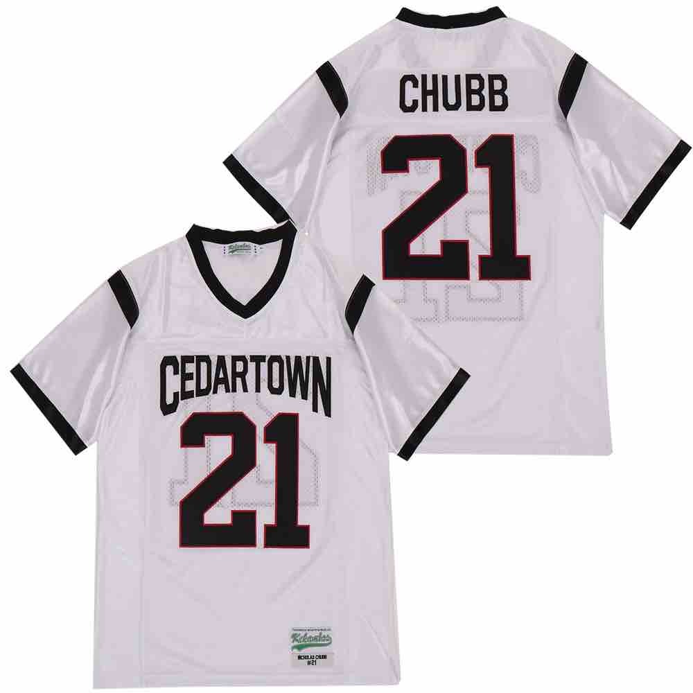 NCAA Cedartown #21 chubb WHITE JERSEY