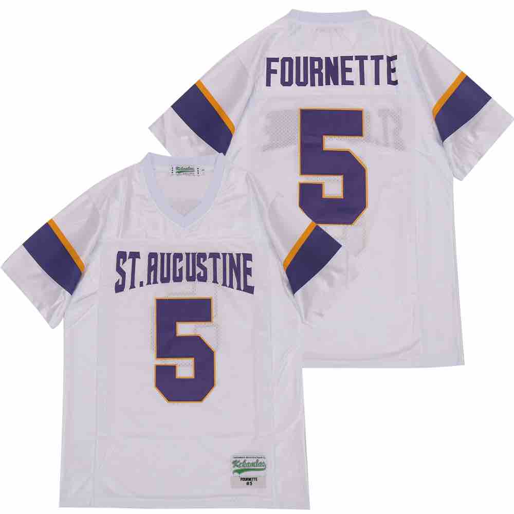 NCAA St.Augustine #5 Fournette WHITE JERSEY