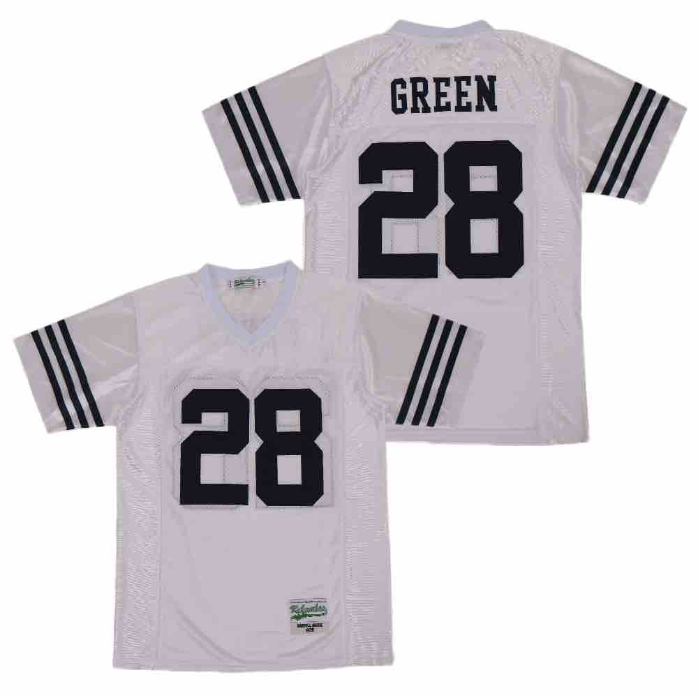NCAA #28 Green WHITE JERSEY