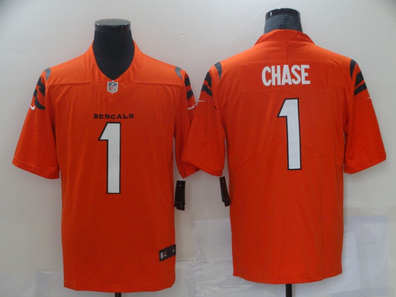 NFL Cincinati Bengals #1 Chase Orange Vapor Limited Jersey