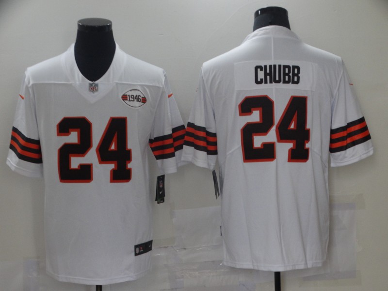 NFL Cleveland Browns #24 Chubb White Vapor Limited Jersey