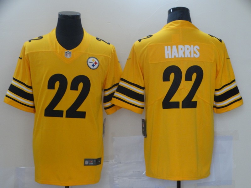 NFL Pittsburgh Steelers #22 Harris Yellow Pullover Limited Jersey