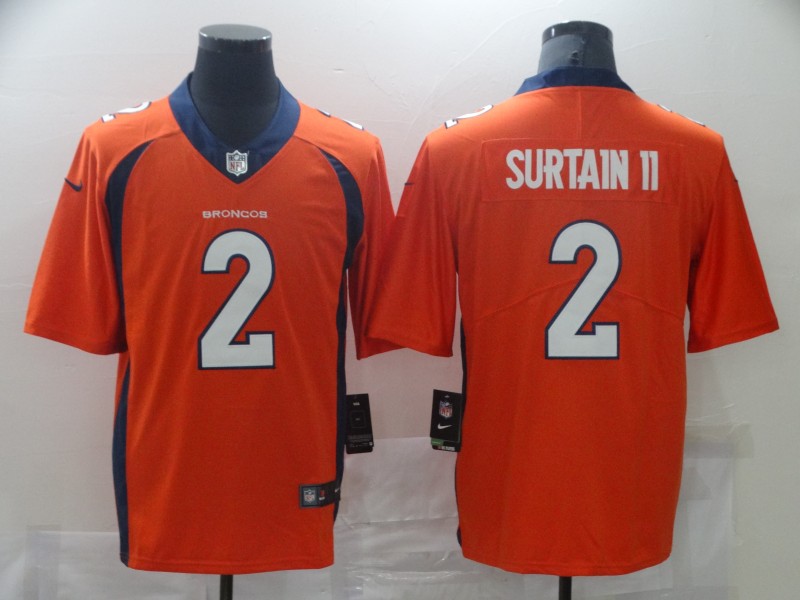 NFL Denver Broncos #2 Surtain ii Orange Vapor Limited Jersey