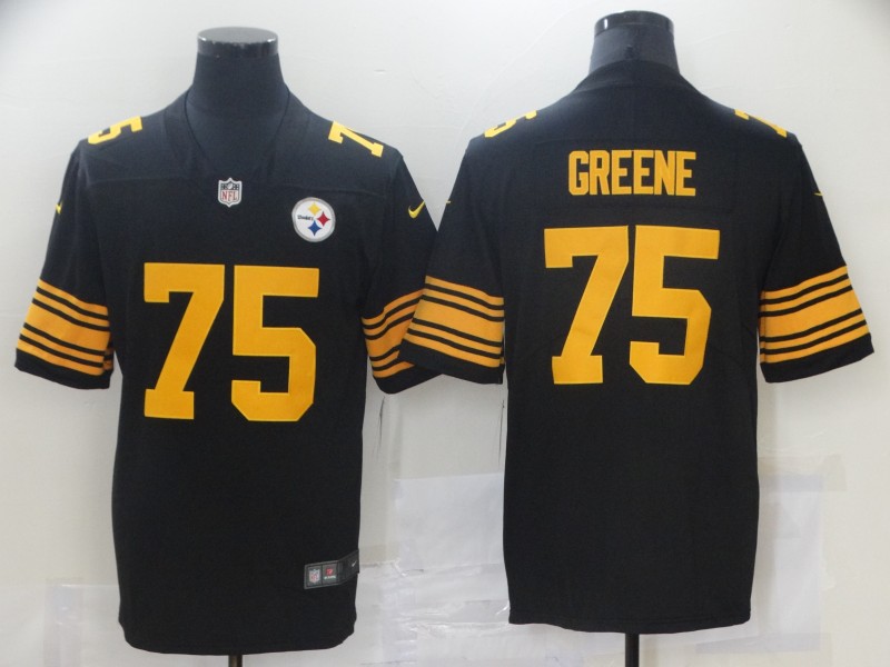 NFL Pittsburgh Steelers #75 Greene Black Color Rush Limited Jersey