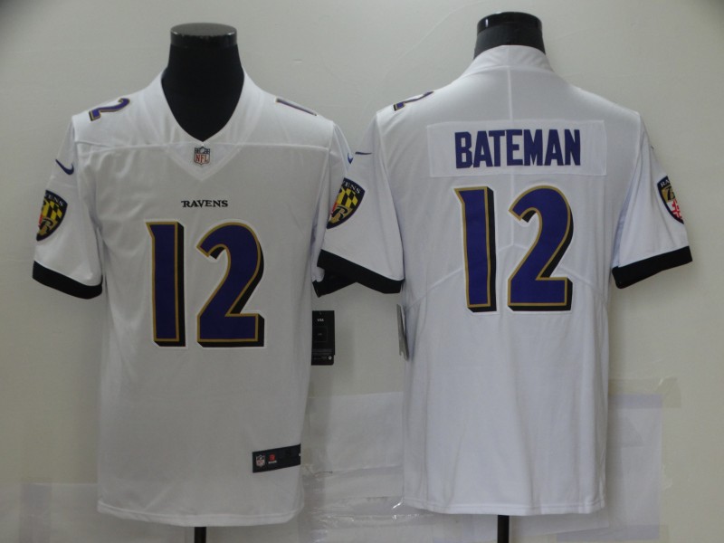 NFL Baltimore Ravens #12 Bateman White Vapor Limited Jersey
