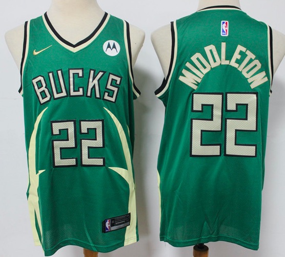 NBA Milwaukee Bucks #22 Middleton Green Jersey