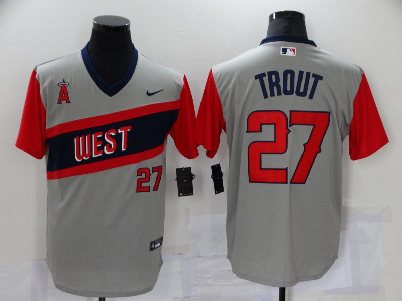MLB Los Angeles Angels #17 Trout grey nickname Jersey