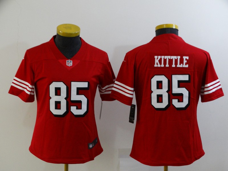 Womens NFL San Francisco 49ers #85 Kittle Red Limited Jersey