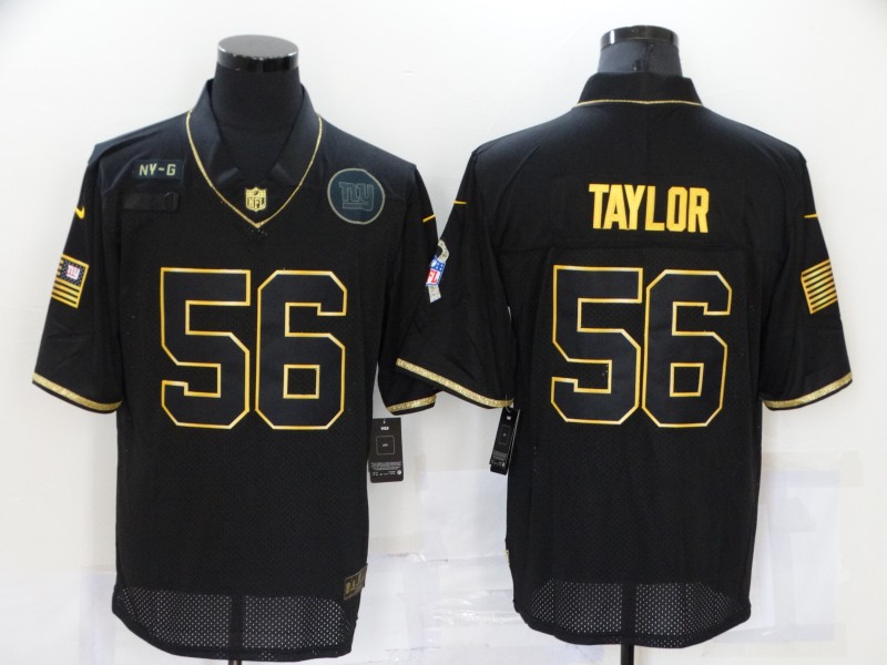 NFL New York Giants #56 Taylor Black Gold Elite Jersey