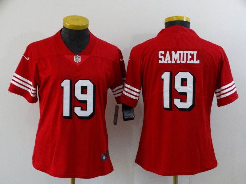 Womens NFL San Francisco 49ers #19 Samuel Red Limited Jersey
