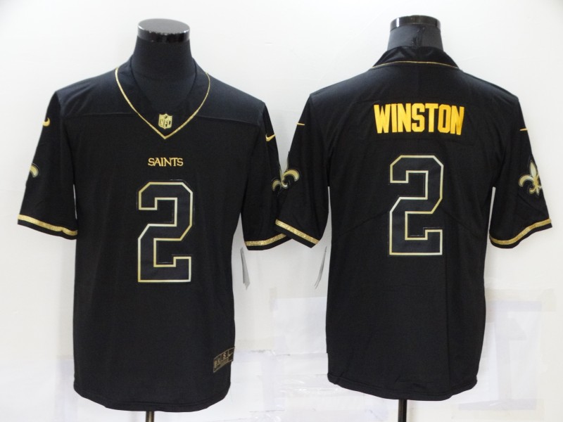 NFL New Orleans Saints #2 Winston Black Gold Jersey
