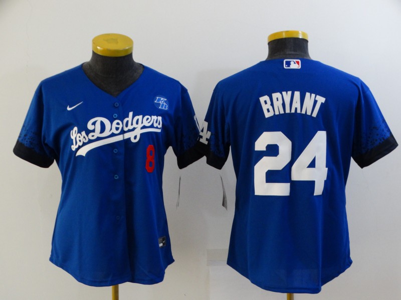 Womens Los Angeles Dodgers #24 Bryant Blue Jersey