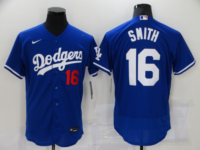 MLB Los Angeles Dodgers #16 Smith blue Elite Jersey