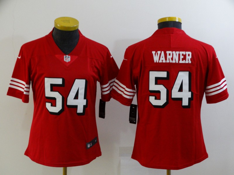 Womens NFL San Francisco 49ers #54 Warner Red Limited Jersey