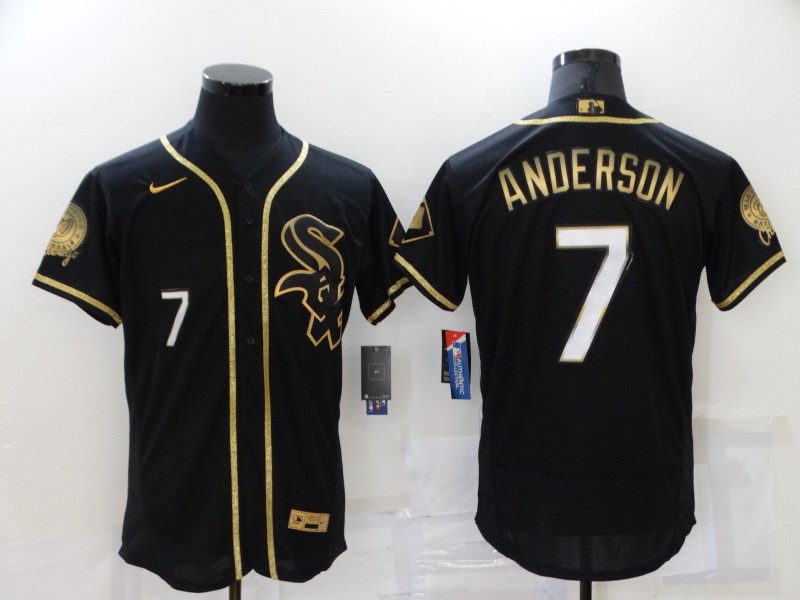 MLB Chicago White #7 Anderson Black Gold Jersey