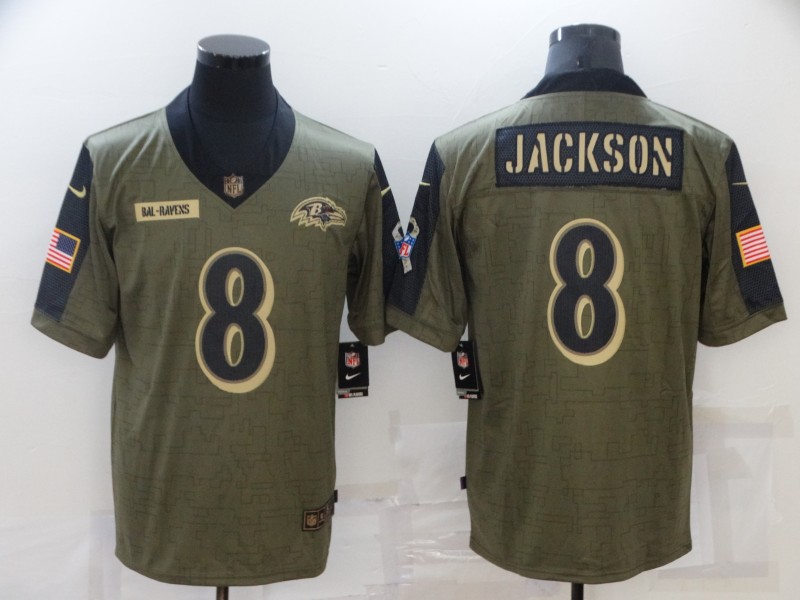 NFL Baltimore Ravens #8 Jackson Salute to Service Jersey