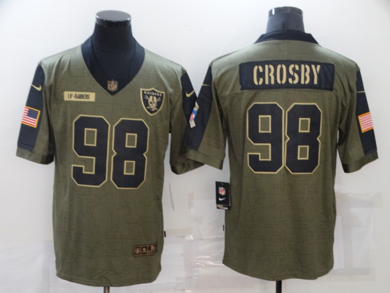 NFL Oakland Raiders #98 Crosby Salute to Service Jersey