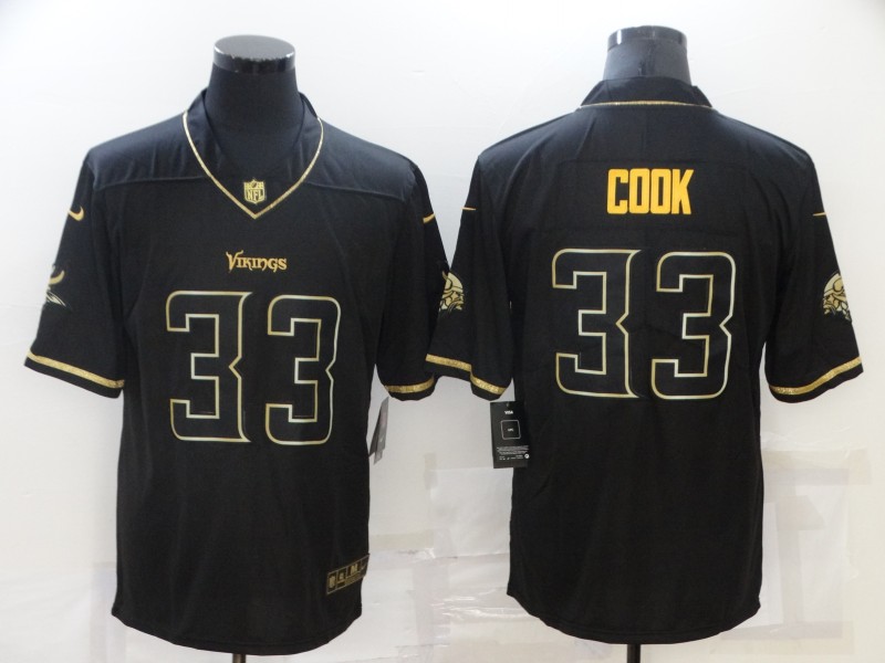 NFL Minnesota Vikings #33 Cook Black Gold Jersey