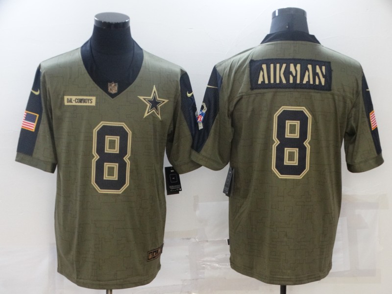 NFL Dallas Cowboys #8 Aikman Salute to Service Jersey