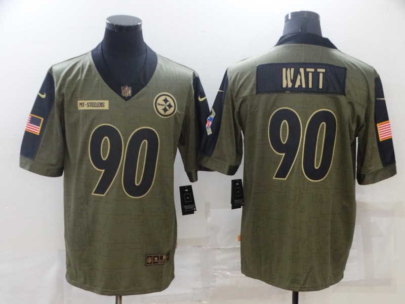NFL Pittsburgh Steelers #90 Watt Salute to Service Jersey
