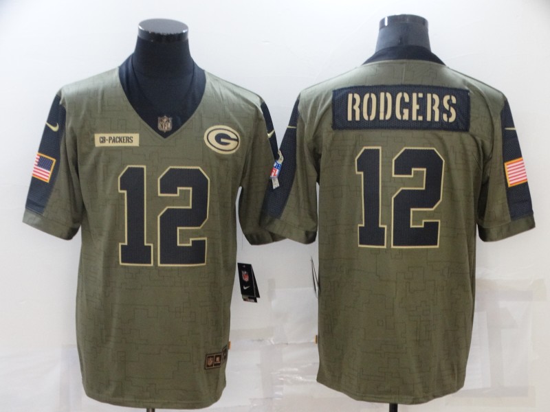 NFL Green Bay Packers #12 Rodgers Salute to Service Jersey