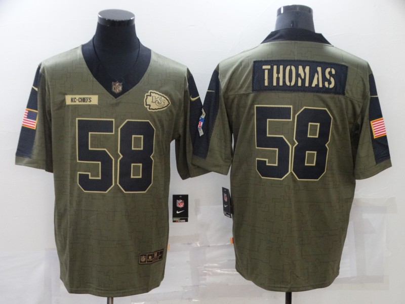 NFL Kansas City Chiefs #58 Thomas Salute to Service Jersey
