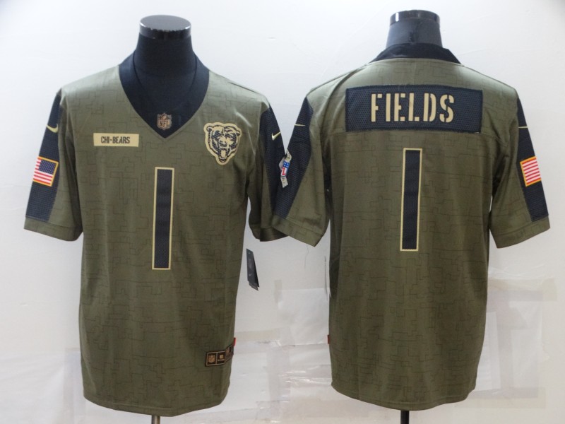 NFL Chicago Bears #1 Fields Salute to Service Jersey